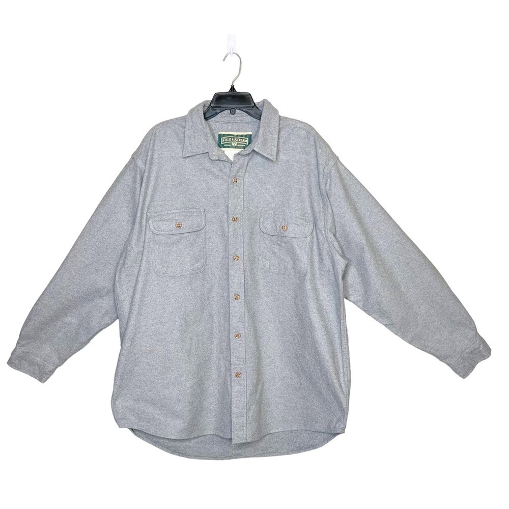 Field & Stream Gray Fleece Button Down Shirt Jacket